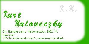 kurt maloveczky business card